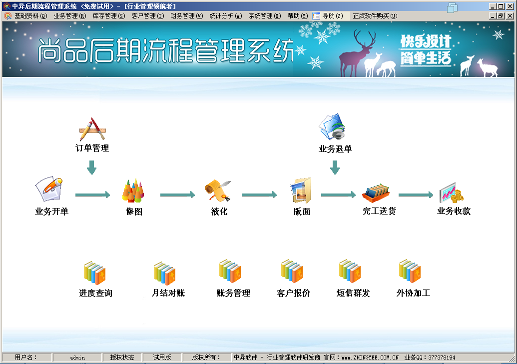 影樓后期處理管理軟件,后期流程管理軟件 主界面